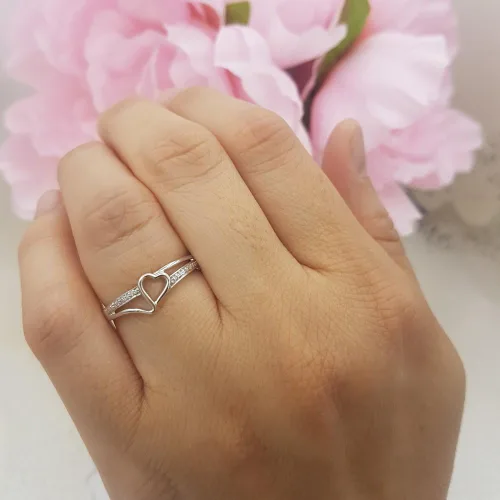 Miniatura 5 de Dazzlingrock Collection - Anillo de compromiso de oro blanco redondo de 0,08 quilates (ctw) de 10 quilates con diamantes blancos