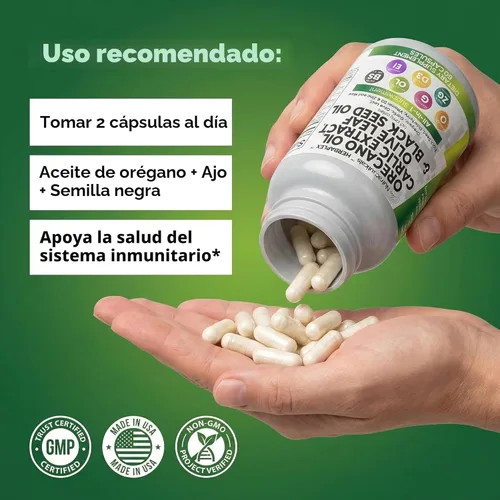 Miniatura 6 de Clean Nutra Aceite de Orégano con Aceite de Semilla Negra Ajo Extracto de Hoja de Olivo - Cápsulas de Aceite de Orégano Apoyo Inmunológico