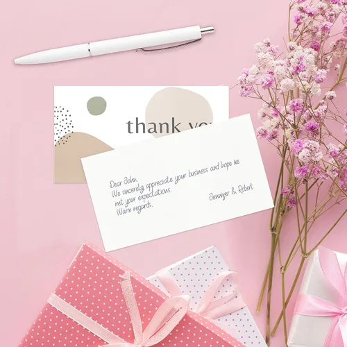 Miniatura 5 de CLEVER SIGNS Paquete de 200 tarjetas de visita de agradecimiento por tu compra, diseño elegante y profesional, recomendadas para minoristas