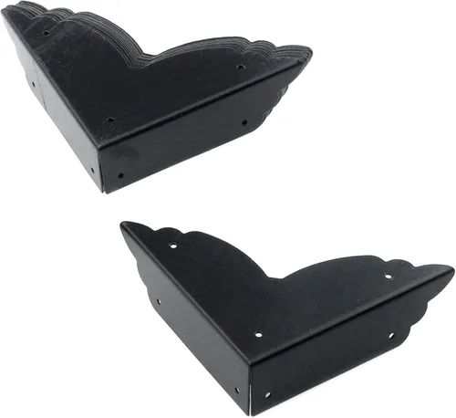 Miniatura 13 de Antrader 24 piezas de caja de esquinas triangulares de metal protector de esquina de gabinete protector de seguridad para decoración de muebles
