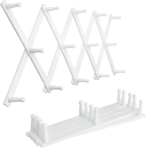 Miniatura 23 de SKOLOO Perchero para sombreros de pared con 17 ganchos, madera maciza, moderno, ampliable, perchero de pared para abrigos, sombreros, bolsos, gorras