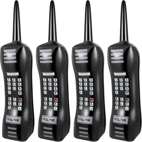 Chivao 4 piezas inflables para teléfono de los años 80 y 90, decoraciones de fiesta retro inflables para teléfonos celulares celulares falsos para