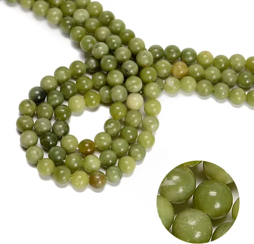 Miniatura 10 de 47 cuentas de jade esmeralda africana de 0.315 pulgadas (0.315 in), redondas naturales, sueltas, cuentas de piedra real, piedras preciosas genuinas