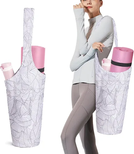 IwIeIaIrI Bolsa para esterilla de yoga para mujeres con bolsillo grande y bolsillo con cierre, accesorios para regalos de yoga con correa de hombro