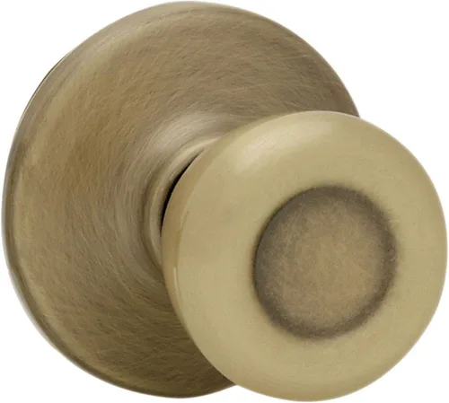 Miniatura 20 de Kwikset Tylo Pomo de Puerta Ficticio, Manija de Una Sola Cara para Armarios, Puertas Dobles Francesas y Despensa, Pomo de Puerta Interior de Latón