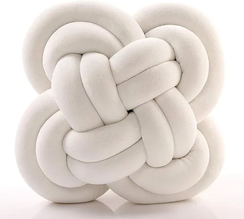 Miniatura 36 de Cyprinus Carpio Almohada creativa con nudo de bola de rosa, cojín de flor para sofá, almohada lumbar, decoración (rosa-C)