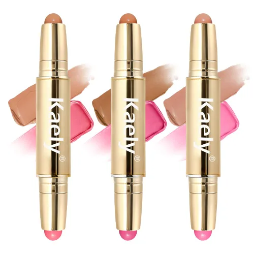Miniatura 9 de Kaely Contour Blush - Maquillaje multiuso, color crema bronceador para contornear paletas, kit de maquillaje facial, fórmula de acabado radiante 01