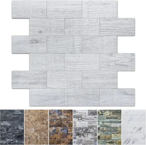 Miniatura 9 de Art3d Paquete de 10 azulejos de pared para salpicaduras de muro, azulejos de piedra para cocina, baño, chimenea, tocadores en piedra beige