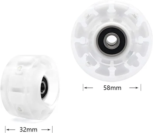 Miniatura 5 de Paquete de 4 ruedas de patinaje con luces de 1.260 x 2.283 in 78A, ruedas de patinaje con rodamientos instalados para interiores o exteriores, 3 LED