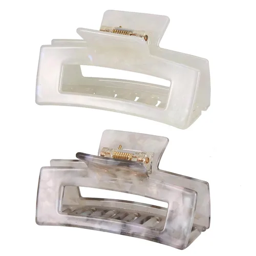 Miniatura 16 de Pinzas para el cabello de 3 pulgadas, diseño francés, pinza rectangular para el cabello para mujeres, damas y madres (paquete de 2)