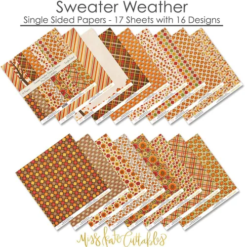 Miniatura 5 de Paquete de papel de patrón – Sweater Weather – Scrapbook Premium Specialty Paper de una cara de 12 x 12 pulgadas, colección incluye 16 hojas – por
