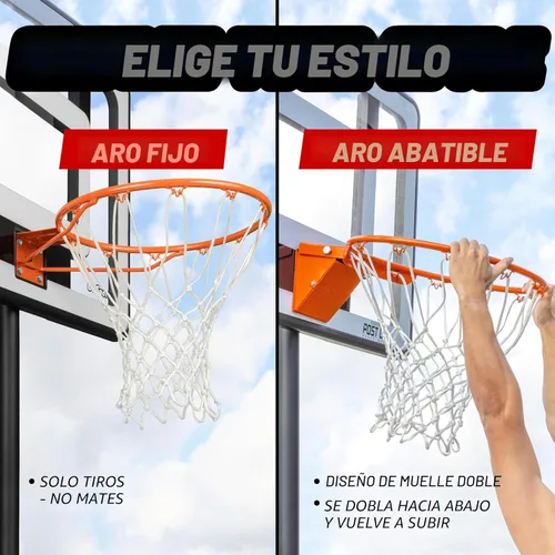 Miniatura 2 de GoSports Borde de baloncesto de 18" de acero de regulación - Elija entre fijo o desmontable - Úselo para reemplazo o montaje en garaje