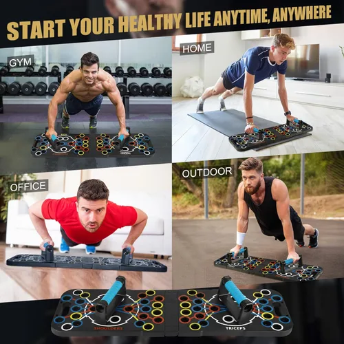 Miniatura 7 de Tabla de flexión plegable ajustable 56 en 1 para ejercicio, entrenamiento de fitness para entrenamiento de fuerza muscular máxima para hombres