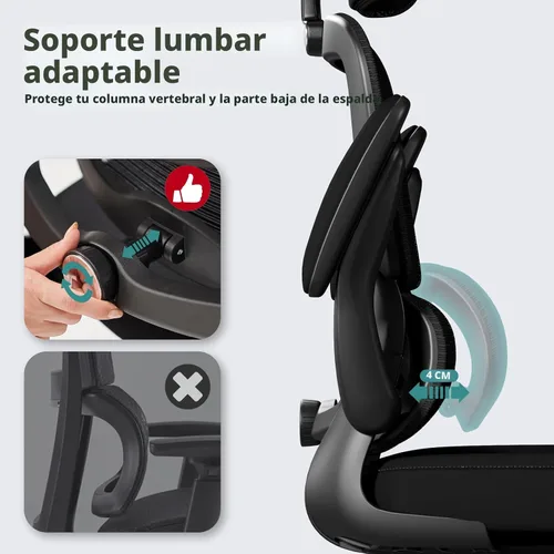 Miniatura 3 de TRALT Silla de oficina ergonómica de escritorio, 330 libras, sillas de escritorio de oficina de malla para el hogar con ruedas, cómodas sillas