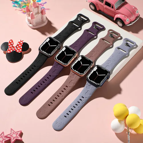 Miniatura 4 de 10 PAQUETE Bandas de silicona grabadas compatibles con Apple Watch de 40mm 38mm 41mm 42mm 44mm 45mm 46mm 49mm, correa deportiva de repuesto
