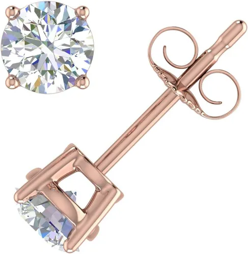 Miniatura 2 de Aretes de diamante con 4 puntas de 38 a 0.70 quilates en oro de 14 quilates, con certificación IGI