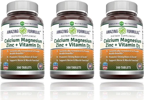 Miniatura 8 de Amazing Formulas Calcio Magnesio Zinc D3 - 300 tabletas por botella Suplemento