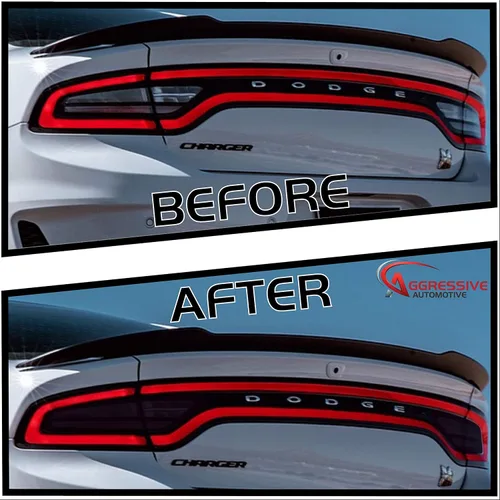 Miniatura 3 de Superposiciones agresivas para Dodge Charger 2015-2020. Superposiciones de luz de marcador lateral tintada delantera y trasera. Lámina de vinilo