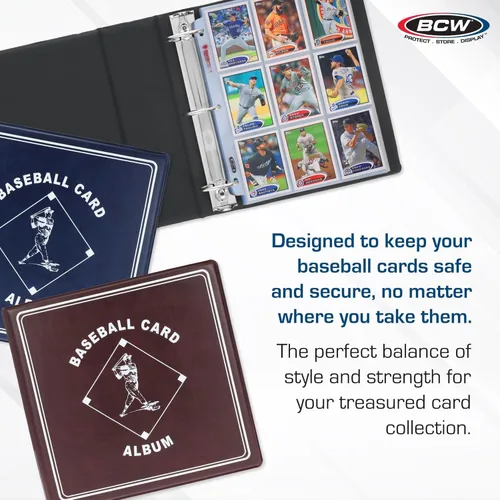 Miniatura 3 de BCW Supplies - Álbum de béisbol de 3 pulgadas, color negro, carpeta duradera para 90 tarjetas de béisbol, ideal para coleccionistas, almacenamiento