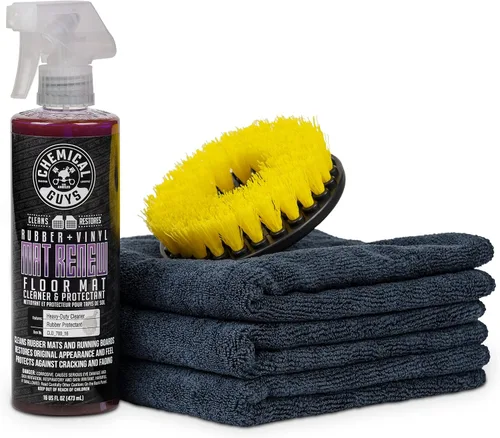 Chemical Guys HOL70016 Kit de Limpieza de Tapetes para Trabajo Pesado con Mat Renew Limpiador y Protector de Tapetes de Goma + Vinilo (16 onzas