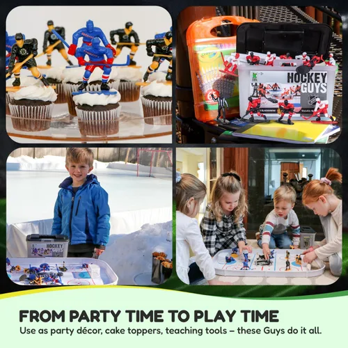 Miniatura 6 de Kaskey Kids NHL Hockey Guys, Vegas Knights vs. Seattle Kraken, 27 piezas en cada juego, incluye 2 equipos y estuche de almacenamiento de viaje