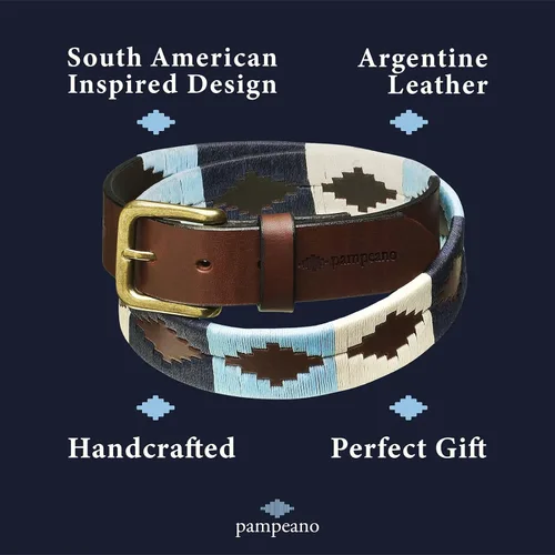 Miniatura 8 de Pampeano Cinturón de polo Hecho a mano por maestros artesanos Cinturones gaucho argentinos en caja de regalo Cuero argentino cosido a mano