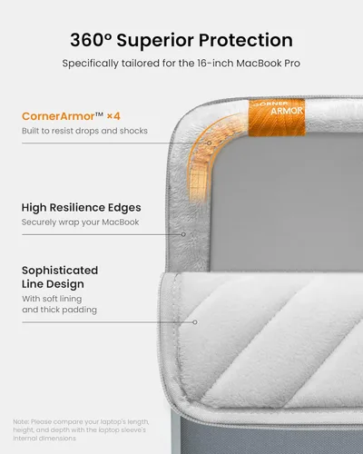 Miniatura 5 de tomtoc Funda protectora giratoria de 360° para portátil de 16 pulgadas MacBook Pro M4/M3/M2/M1 Pro/Max A3403 A3186 A2991 A2780 A2485 A2141 Azul