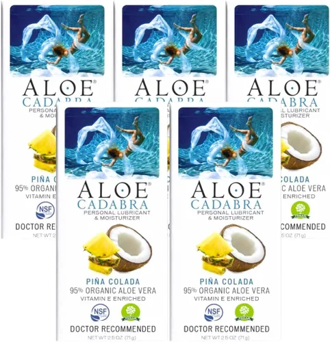 Miniatura 6 de Aloe Cadabra Lubricante Personal Saborizado y Humectante Vaginal, Lubricante de Aloe Orgánico Comestible para Hombres, Mujeres y Parejas, Sin