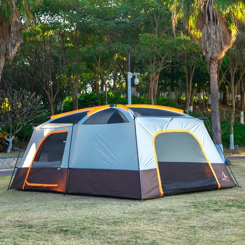Miniatura 6 de KTT Extra Large Tent 6-10-12-14 Person(A),Family Cabin Tents,2 Rooms,3 Doors and 3 Windows with Mesh,Straight Wall,Waterproof,Double Layer,Big Tent
