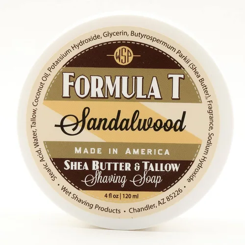 Miniatura 3 de Jabón de afeitar WSP Formula T (Barbería) 4 Oz Hecho con Manteca de Karité y Sarga