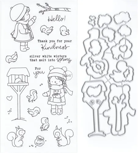 Miniatura 7 de DzIxY Bear Hedgehog Seal Fox Sellos transparentes y troqueles de corte de metal para hacer tarjetas, kit de papel para álbumes de recortes, 29
