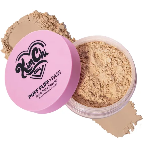 Miniatura 11 de Kimchi Chic Beauty Puff Puff Pass Set y polvo fijador Bake para maquillaje, borla de polvo facial suelto extra esponjoso, maquillaje facial suave