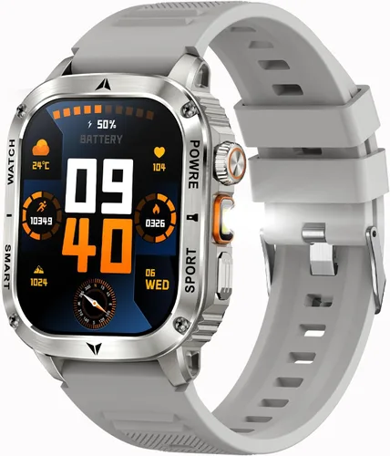 Miniatura 10 de Yihou Relojes inteligentes para hombres, relojes militares, monitor de salud con monitor de frecuencia cardíaca, rastreador de sueño, reloj silicona