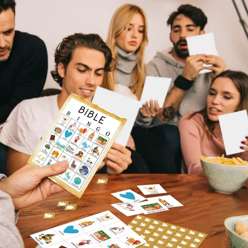 Miniatura 4 de Juegos de fiesta de bingo de Navidad con 24 jugadores, juegos de fiesta de Navidad para mujeres, suministros de fiesta, actividades familiares