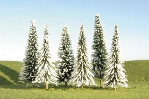 Bachmann Industries Scene Scapes Árboles 4 "- 6" Pinos con tren de nieve (24 piezas)