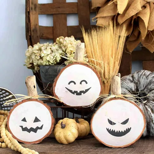 Miniatura 5 de SENMUT Rebanadas de madera, 20 piezas de 3.5-4.0 pulgadas, círculos de madera naturales sin terminar, adornos de madera de Navidad