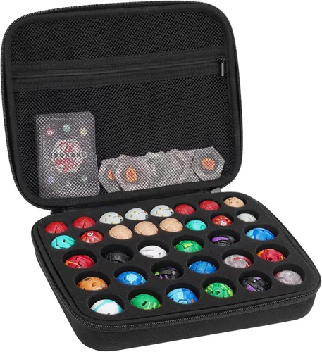 Toy Storage Box Compatible with Bakugan Battle Planet,BakuCores,Armored Alliance,Geogan Rising,Sponge is Pre-Slotted in Two Sizes,Compatible with
