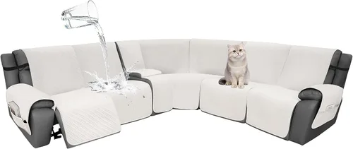 Miniatura 95 de Fundas de terciopelo 10% impermeables para sofá modular reclinable en forma de L, 1 pieza, fundas acolchadas para sofá reclinable esquinero, juego