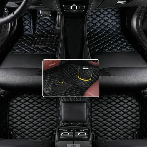 Miniatura 18 de Alfombrillas de cuero personalizadas para sedán, SUV, automóvil deportivo, negro, rojo, rosa, blanco, alfombrillas de vehículo para hombres