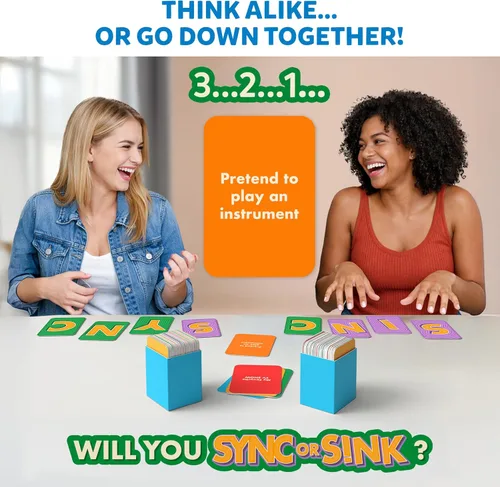 Miniatura 2 de Sincronizar o hundir: divertido juego de cartas familiar para niños, adolescentes y adultos, desafío de pareja de ritmo rápido, divertido favorito