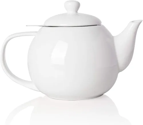 Miniatura 23 de Sweejar Tetera de porcelana con infusor de acero inoxidable extraíble, apto para microondas y lavavajillas, para té suelto, infusor de té para Jade