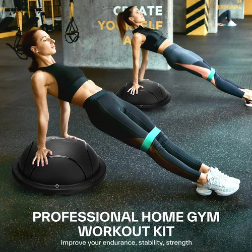 Miniatura 3 de Sportneer Half Balance Ball - Inflatable Exercise Ball Trainer With Resistance Bands & Pump - Non-slip Yoga Ball for Stability, Core Training