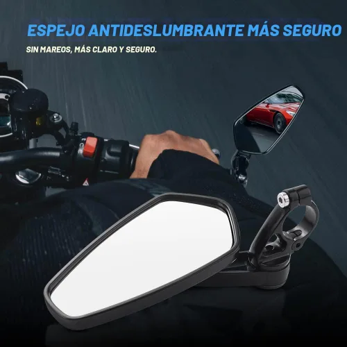 Miniatura 4 de MICTUNING Espejos para motocicleta – Espejos retrovisores de extremo de barra de 2,22 cm compatibles con la mayoría de Honda Grom, Yamaha, Kawasaki