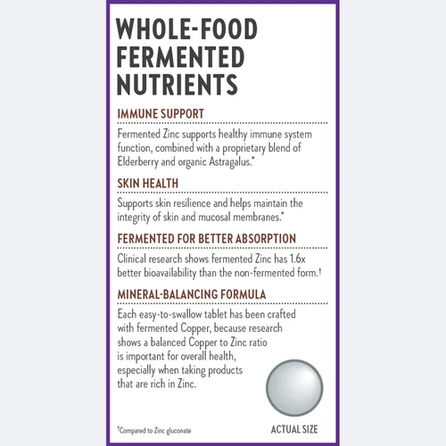 Miniatura 9 de New Chapter Suplemento de zinc, complejo de zinc fermentado, un diario para apoyo inmunológico + salud de la piel, fórmula de equilibrio mineral