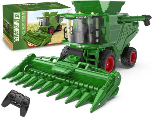 Uarzt - Tractor cosechador con control remoto, juguete de tractor RC con cabezal de maíz, juguetes de tractor RC para niños de 3 años en adelante,