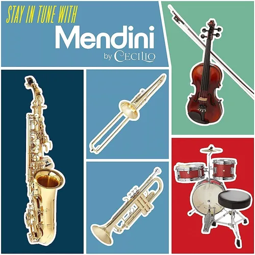 Miniatura 9 de Mendini de Cecilio Trompeta de latón Bb con estuche de lujo duradero y 1 año de garantía., Dorado