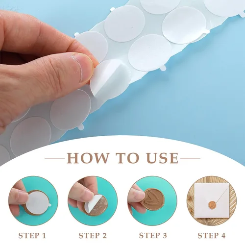 Miniatura 7 de 500 puntos adhesivos de cera con respaldo de puntos adhesivos de doble cara para sellos de cera, adhesivos para manualidades (1 pulgada)