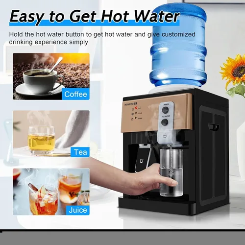 Miniatura 4 de Top Loading - Dispensador de agua para encimera, dispensador eléctrico de agua fría y caliente, 3 ajustes de temperatura para botellas de 1.2 a 5