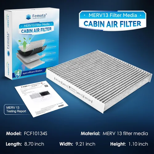 Miniatura 2 de Filtro de aire de cabina certificado MERV 13 con carbón activado, CF10134 (CP134) para Accord, Civic, CR-V, Odyssey, Pilot, Ridgeline, ILX, MDX