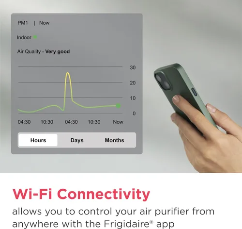 Miniatura 6 de Frigidaire PureA300 XL purificador de aire HEPA con Wi-Fi para habitaciones grandes, cubre hasta 1,685 pies cuadrados, filtración de 3 etapas